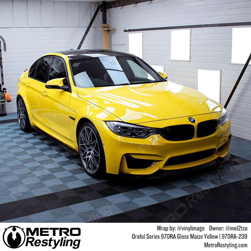BMW Vinyl Wrapped Gloss Maize Yellow