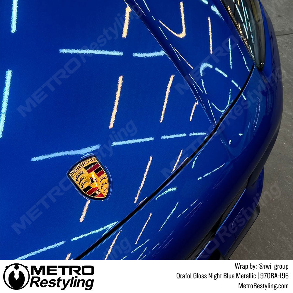 gloss blue porsche wrap
