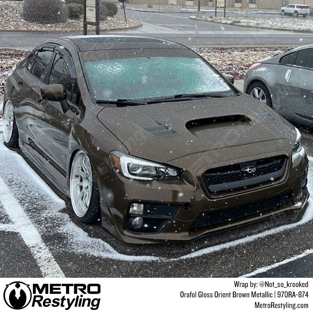 brown metallic subaru wrap