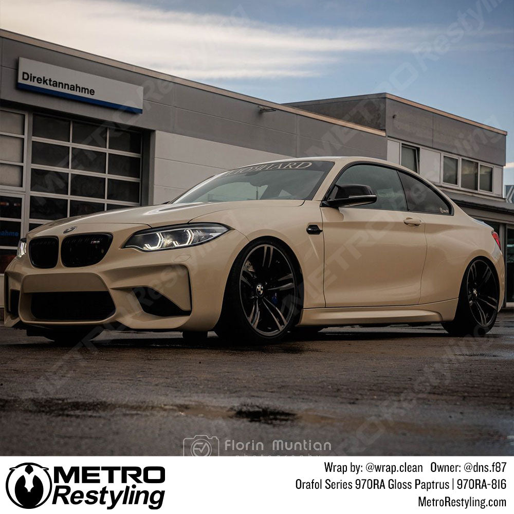 Gloss Papyrus Vinyl Wrap BMW