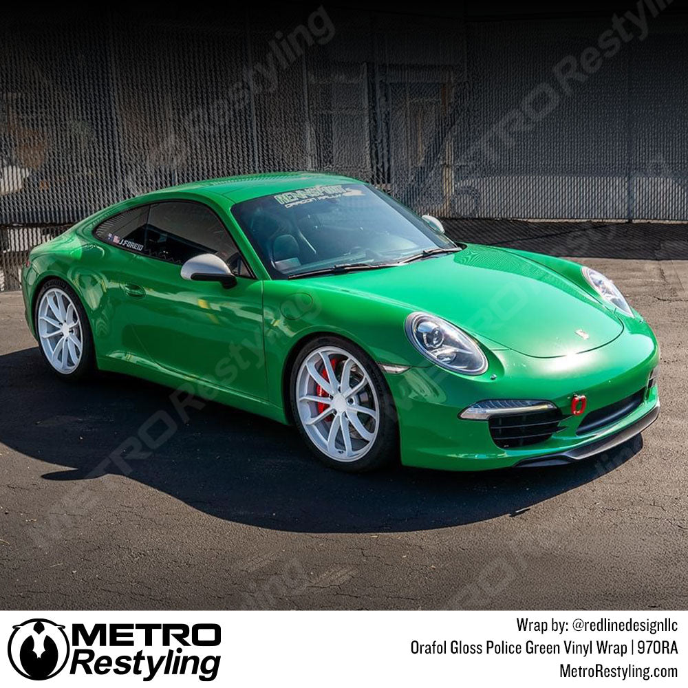 bright green porsche wrap