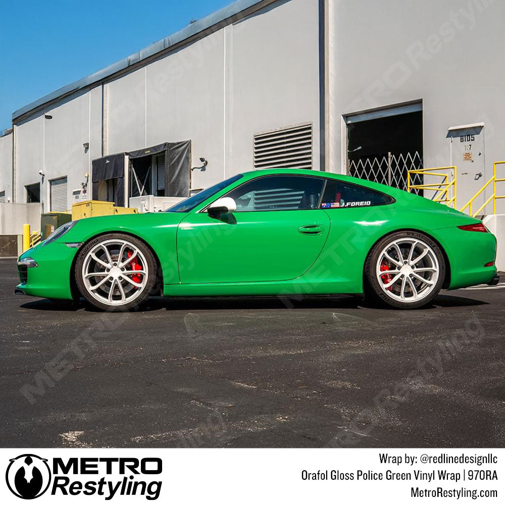 bright green porsche wrap