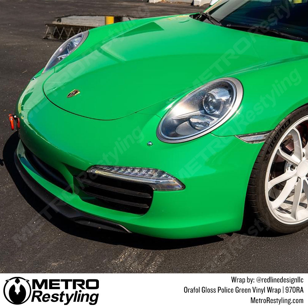bright green porsche wrap