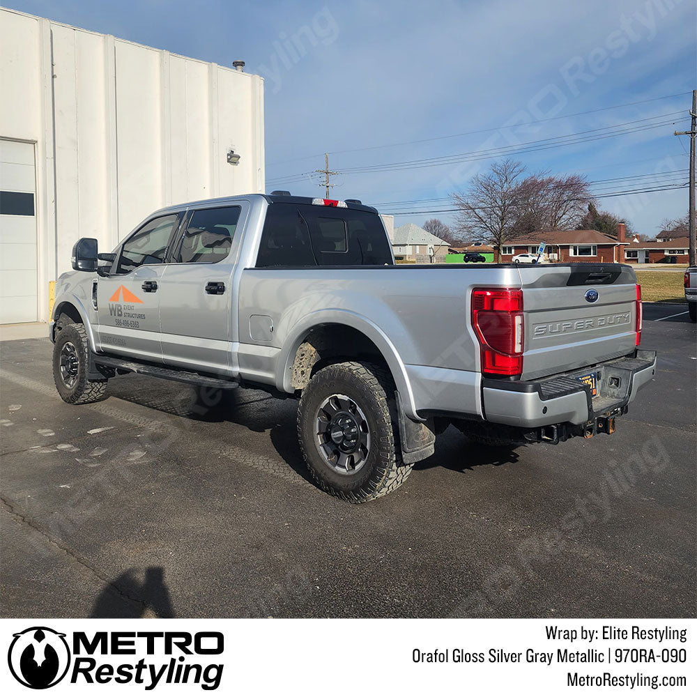 gloss silver truck wrap