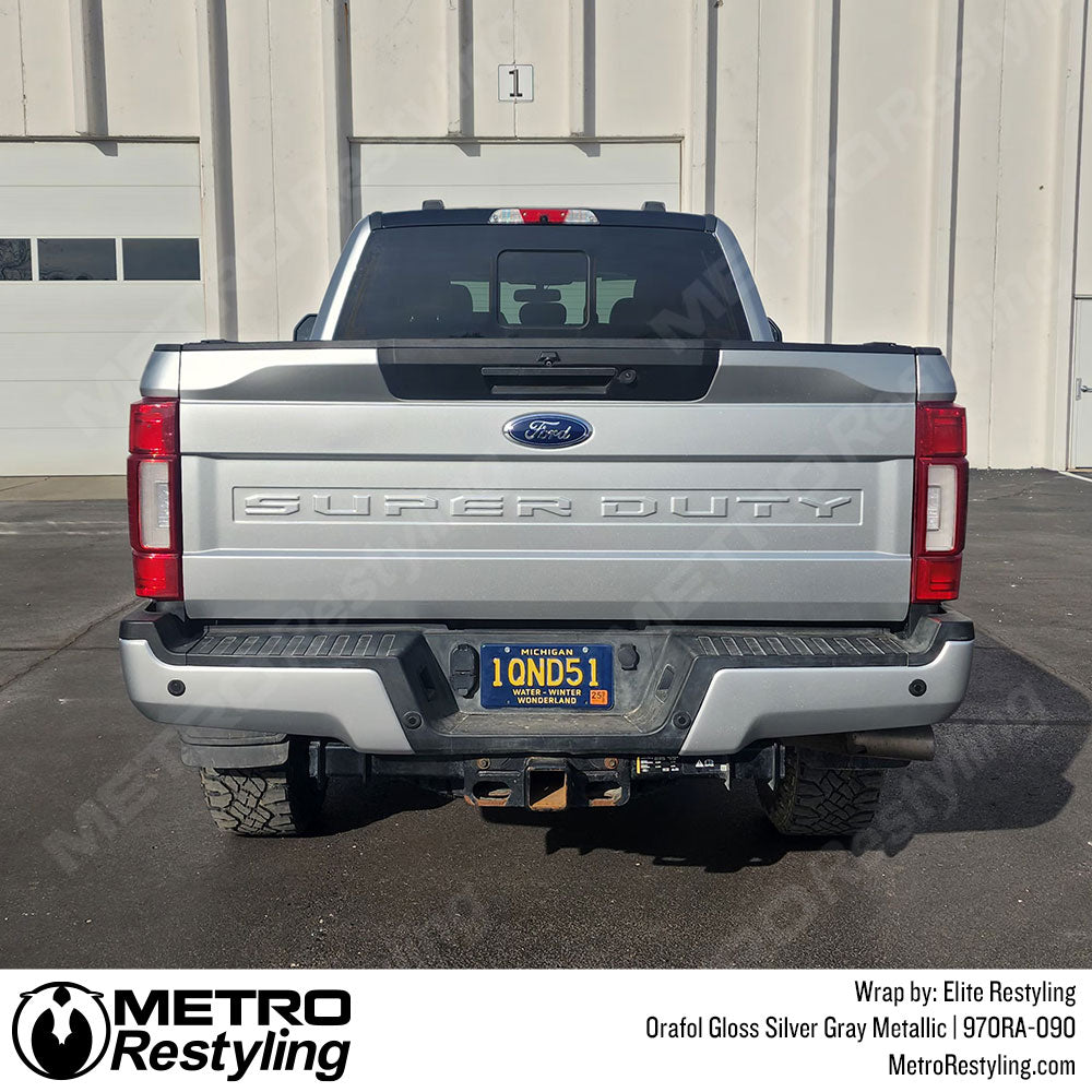 gloss silver truck wrap