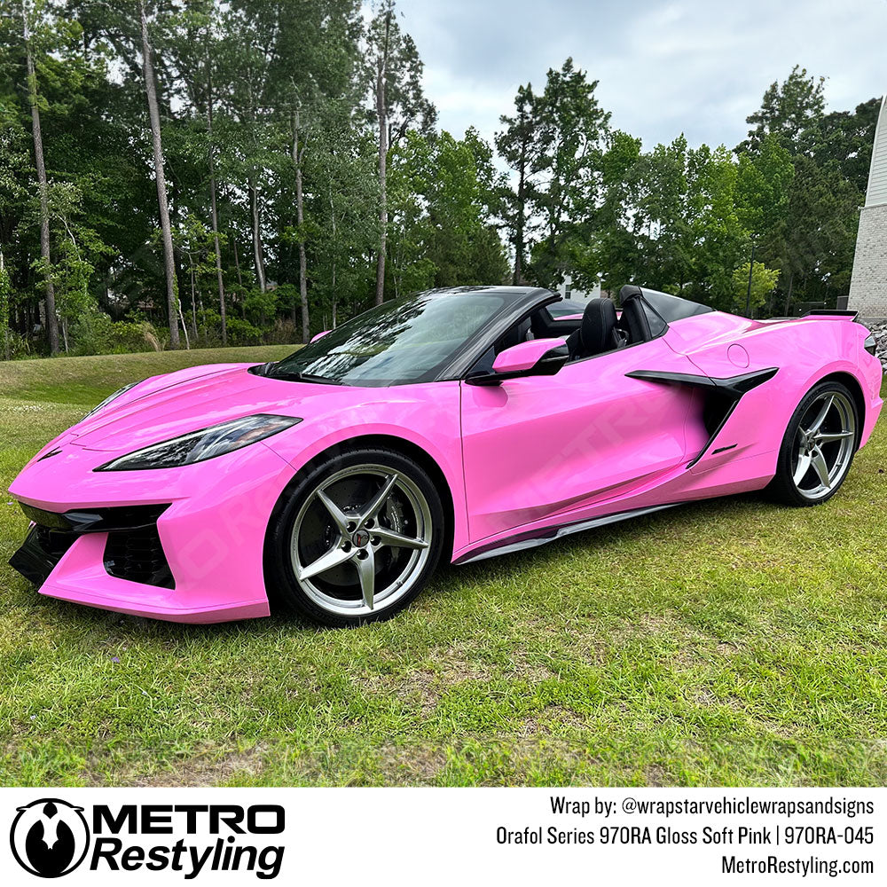 pink corvette wrap