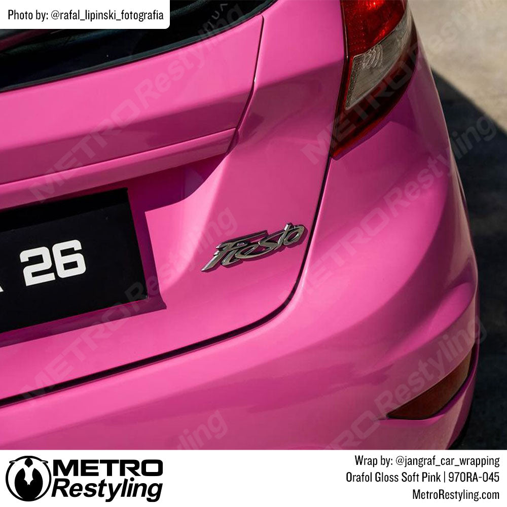 pink ford fiesta wrap