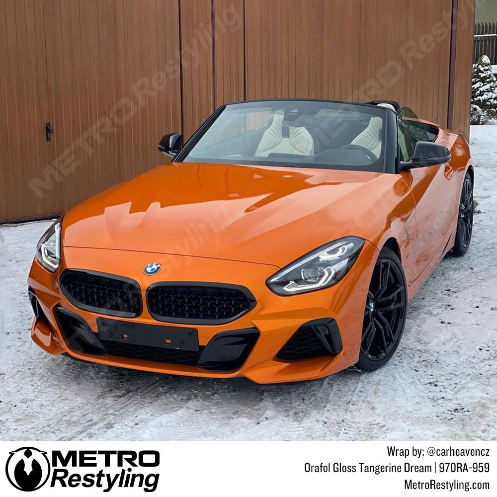 tangerine orange bmw wrap