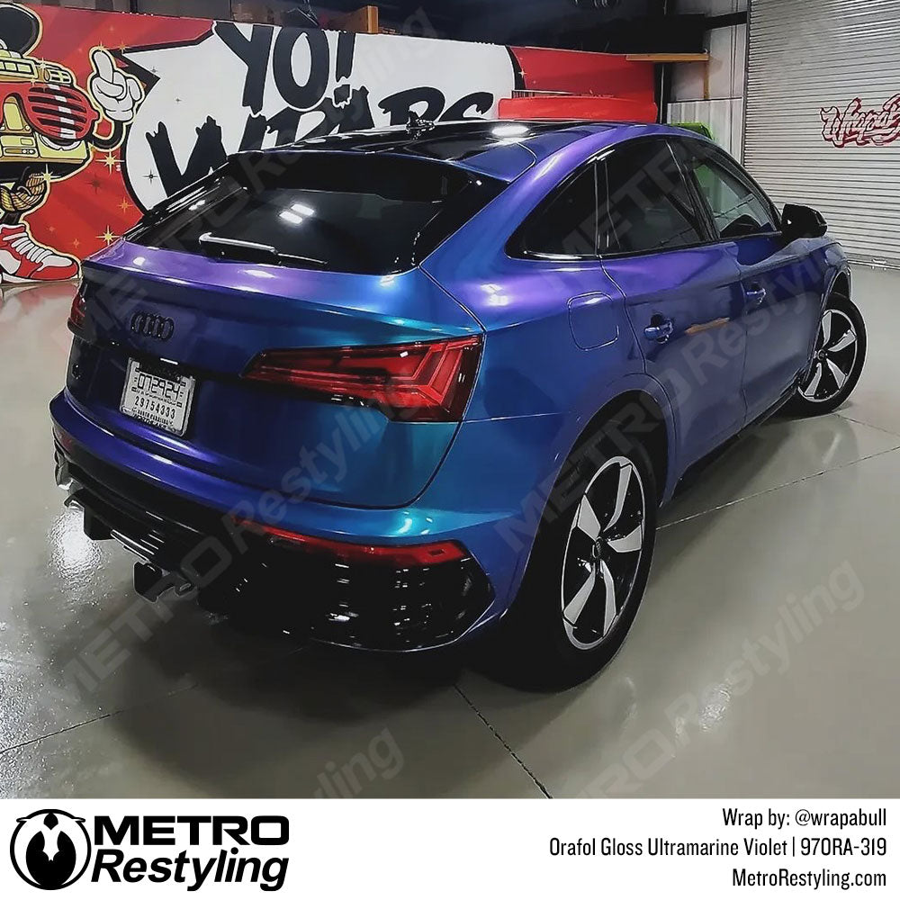 purple blue color shift car wrap