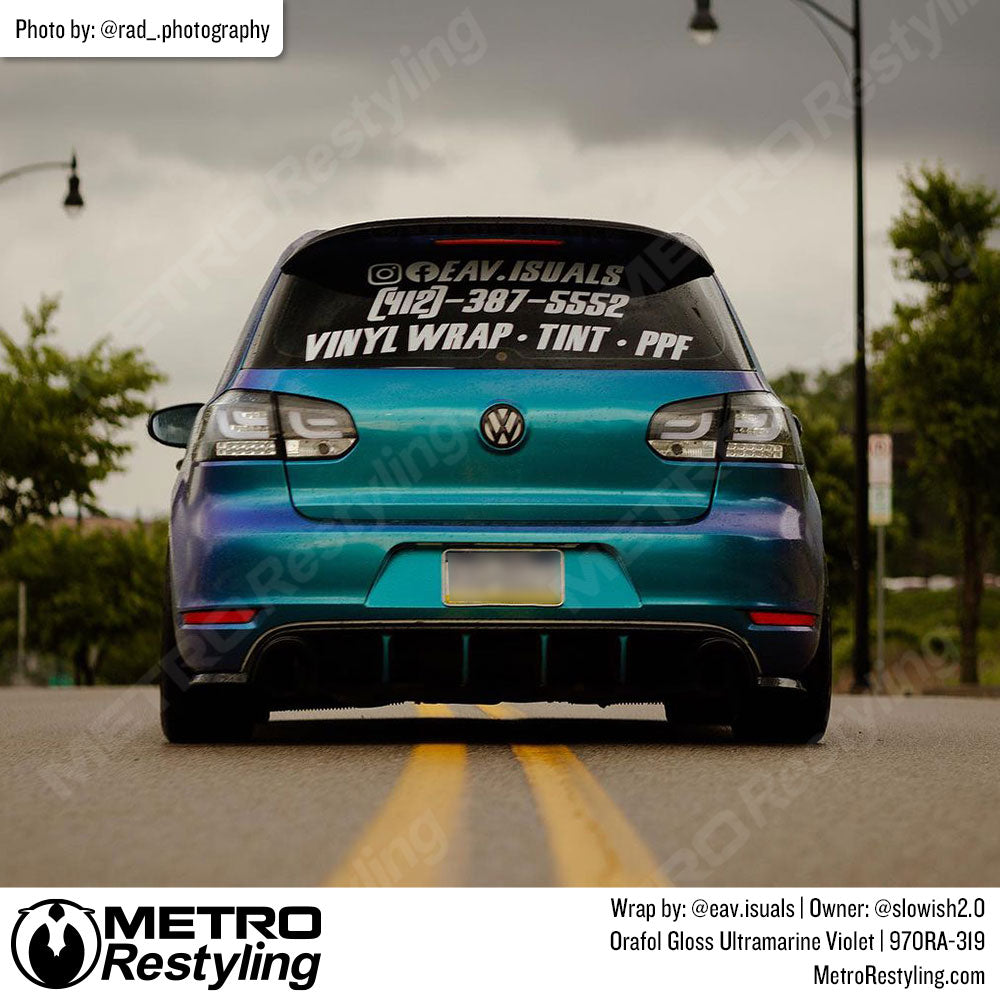 blue purple color shift car wrap