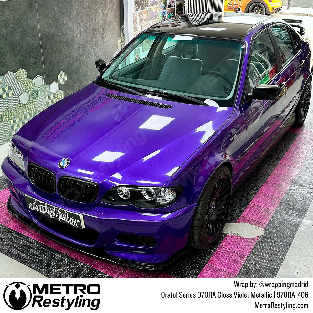 glossy purple bmw wrap