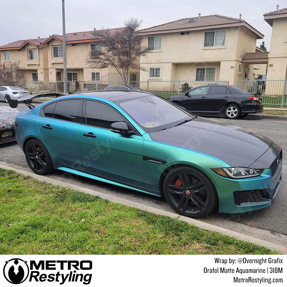 matte blue green jaguar wrap