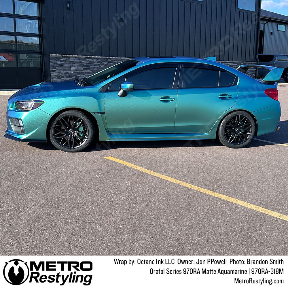 blue subaru wrap
