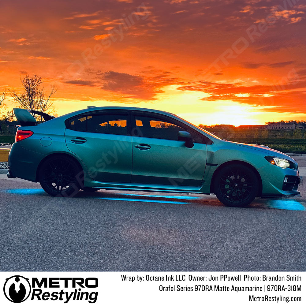 blue matte subaru wrap
