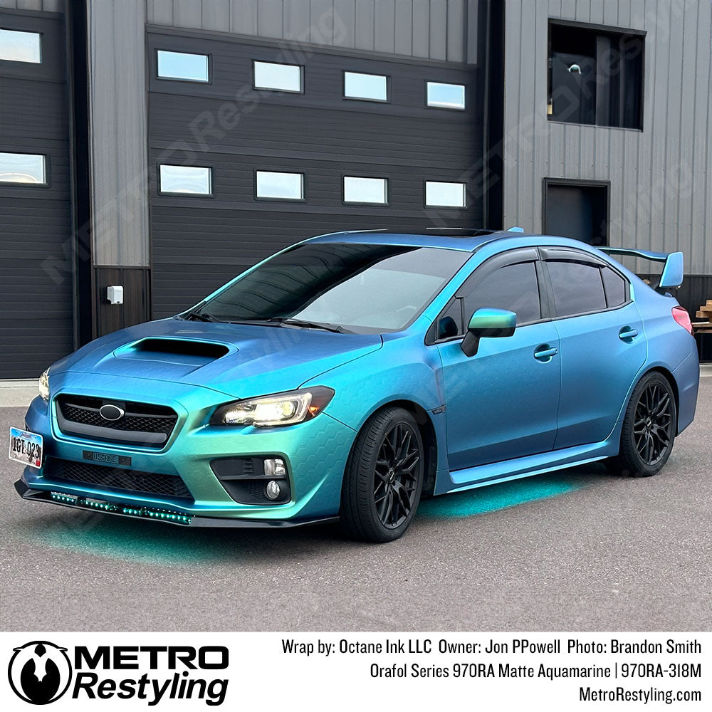 matte blue subaru wrap