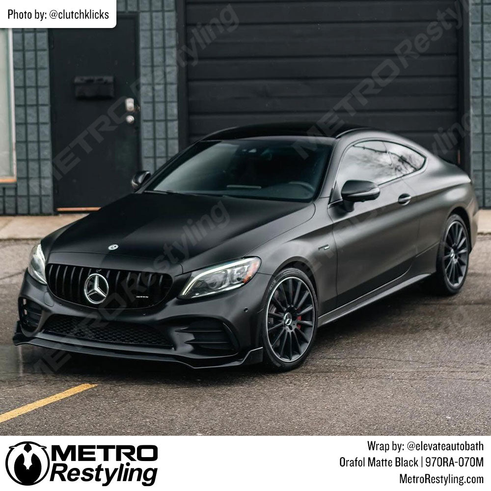 matte black mercedes wrap