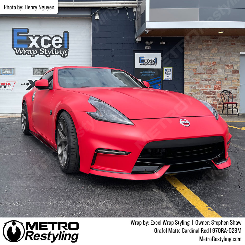 matte red nissan wrap