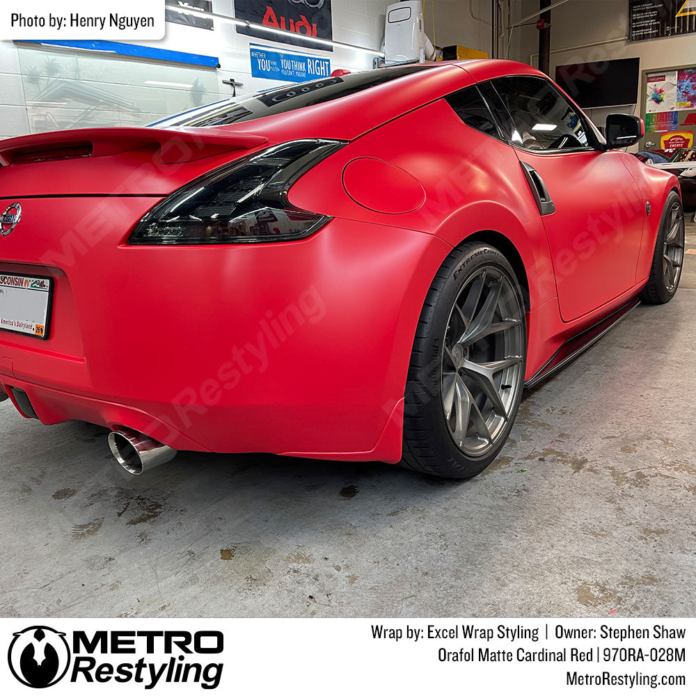 matte orafol red nissan wrap