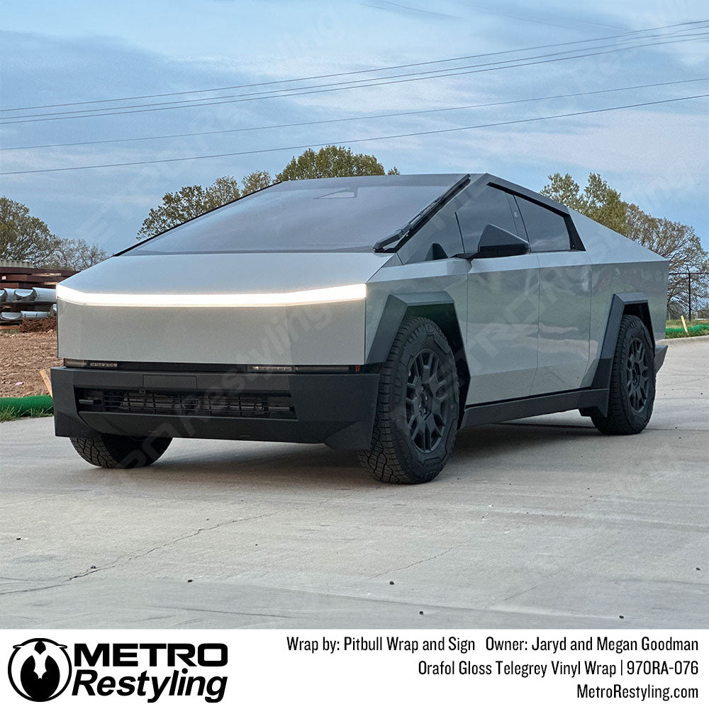 grey tesla cybertruck wrap
