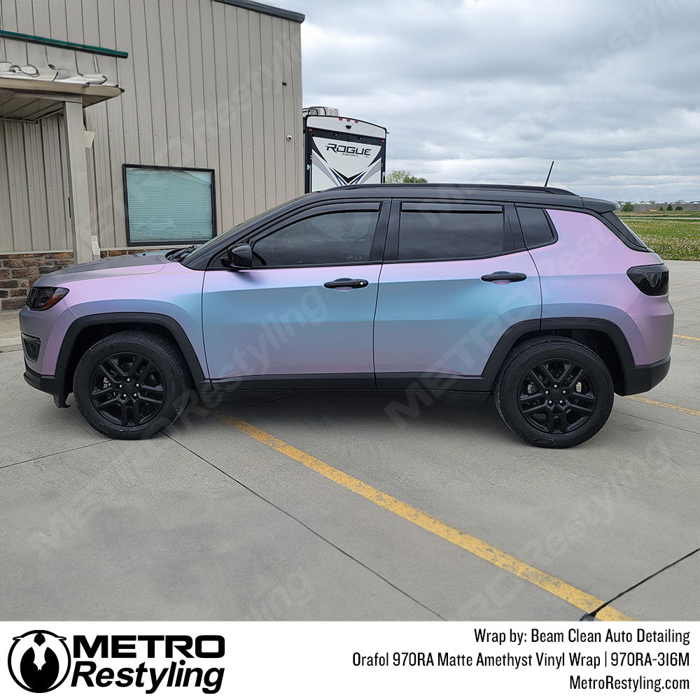 Matte amethyst wrapped jeep compass