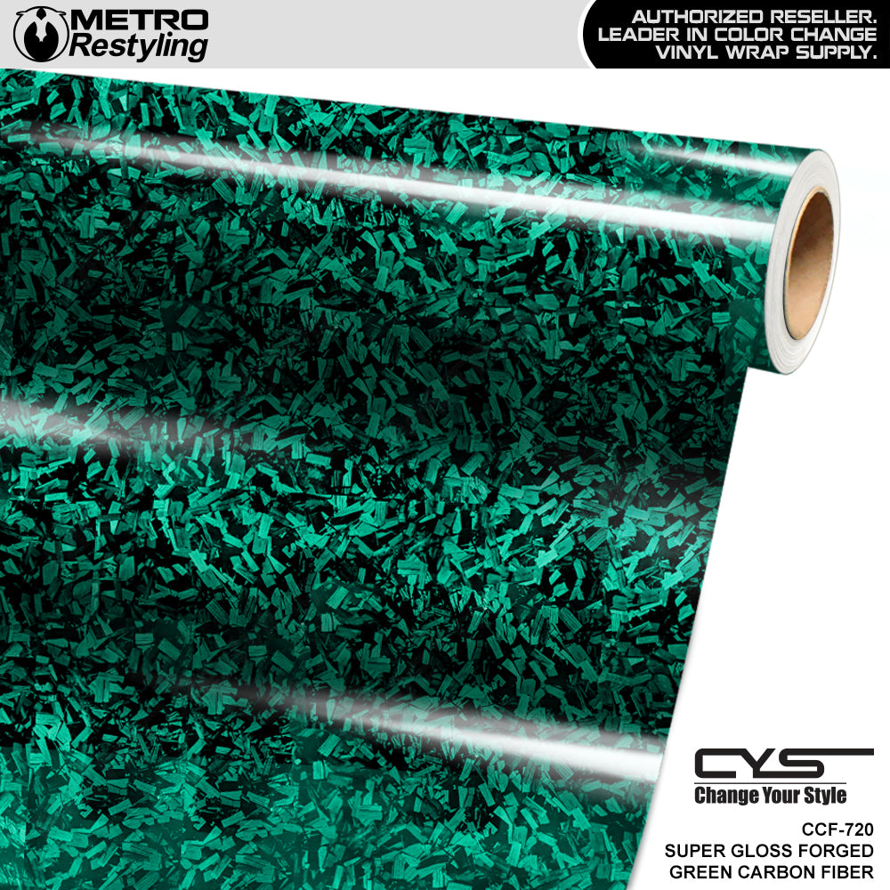 CYS Super Gloss Forged Green Carbon Vinyl Wrap | CCF-720