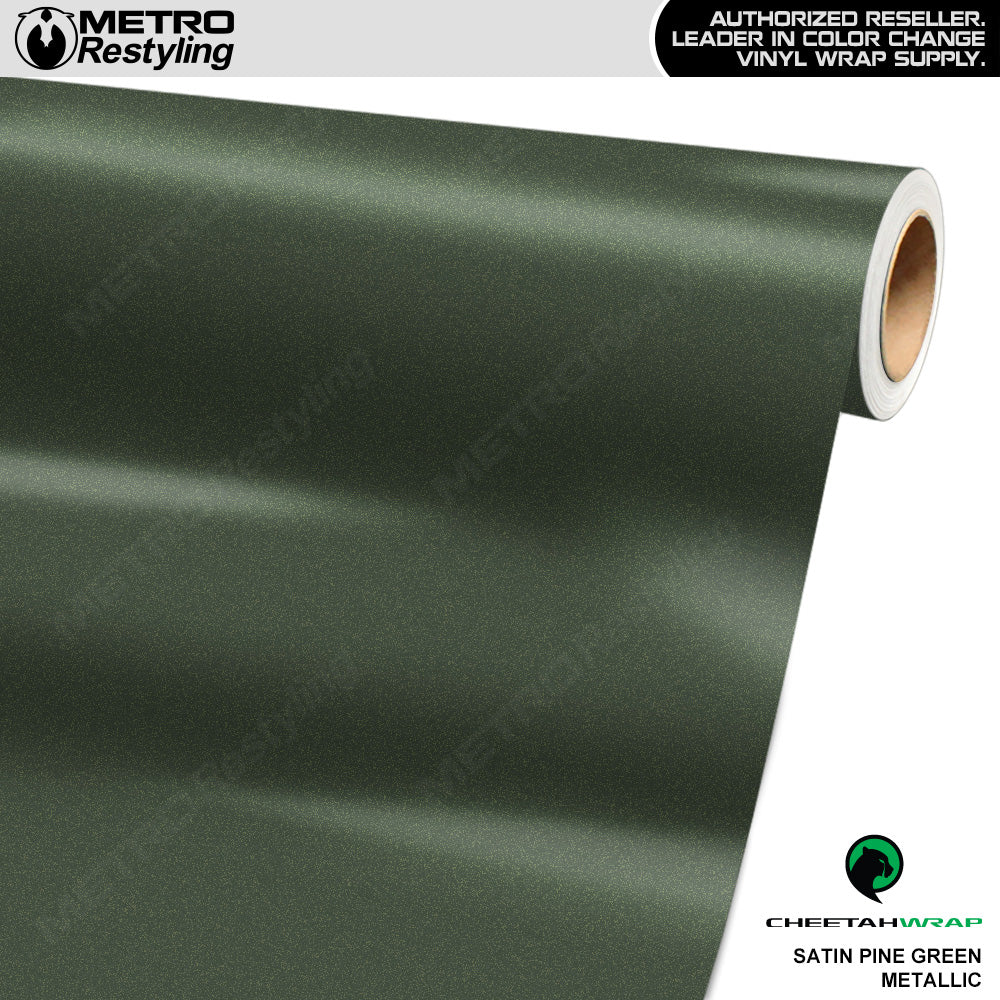 Cheetah Wrap Satin Pine Green Metallic Vinyl Wrap