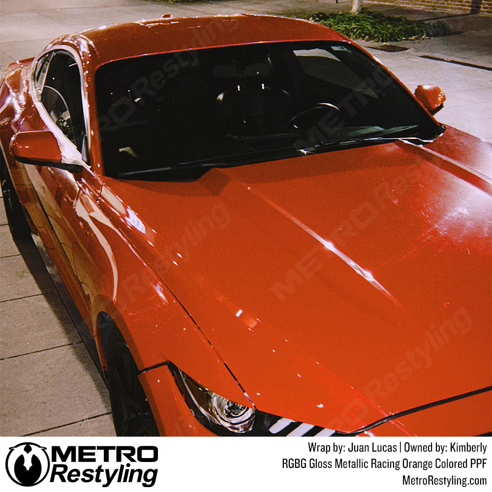 orange wrap ford mustang