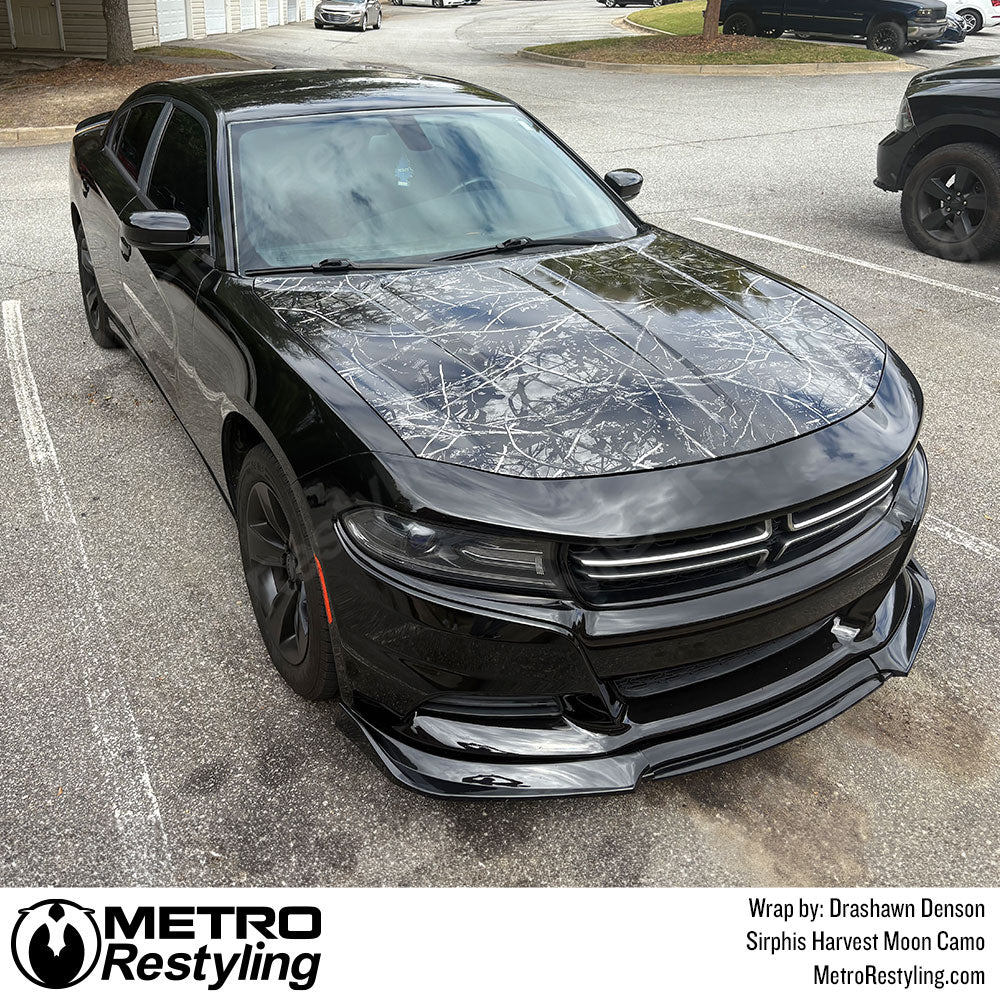 dodge charger with black camo wrap