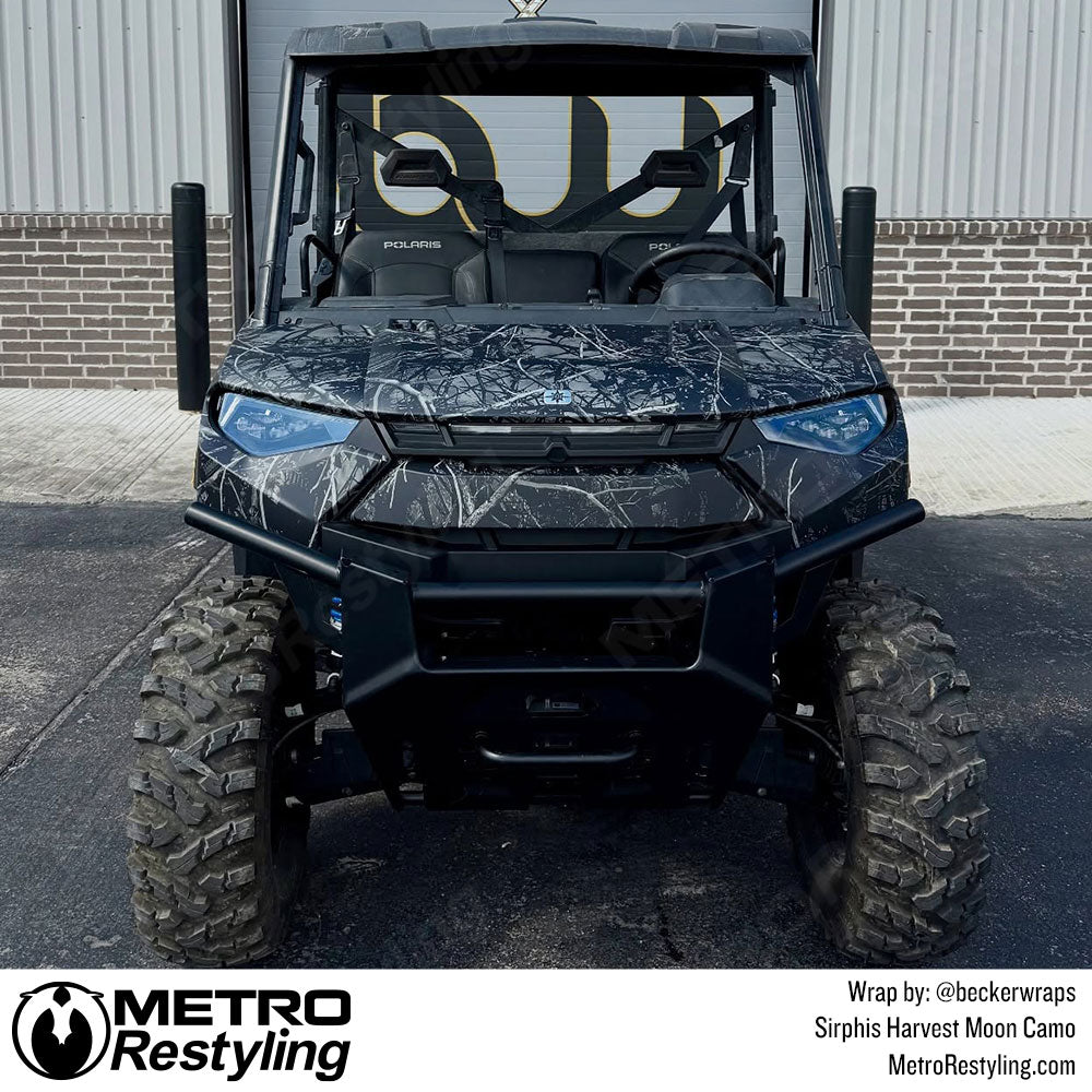 Polaris UTV with black camo wrap