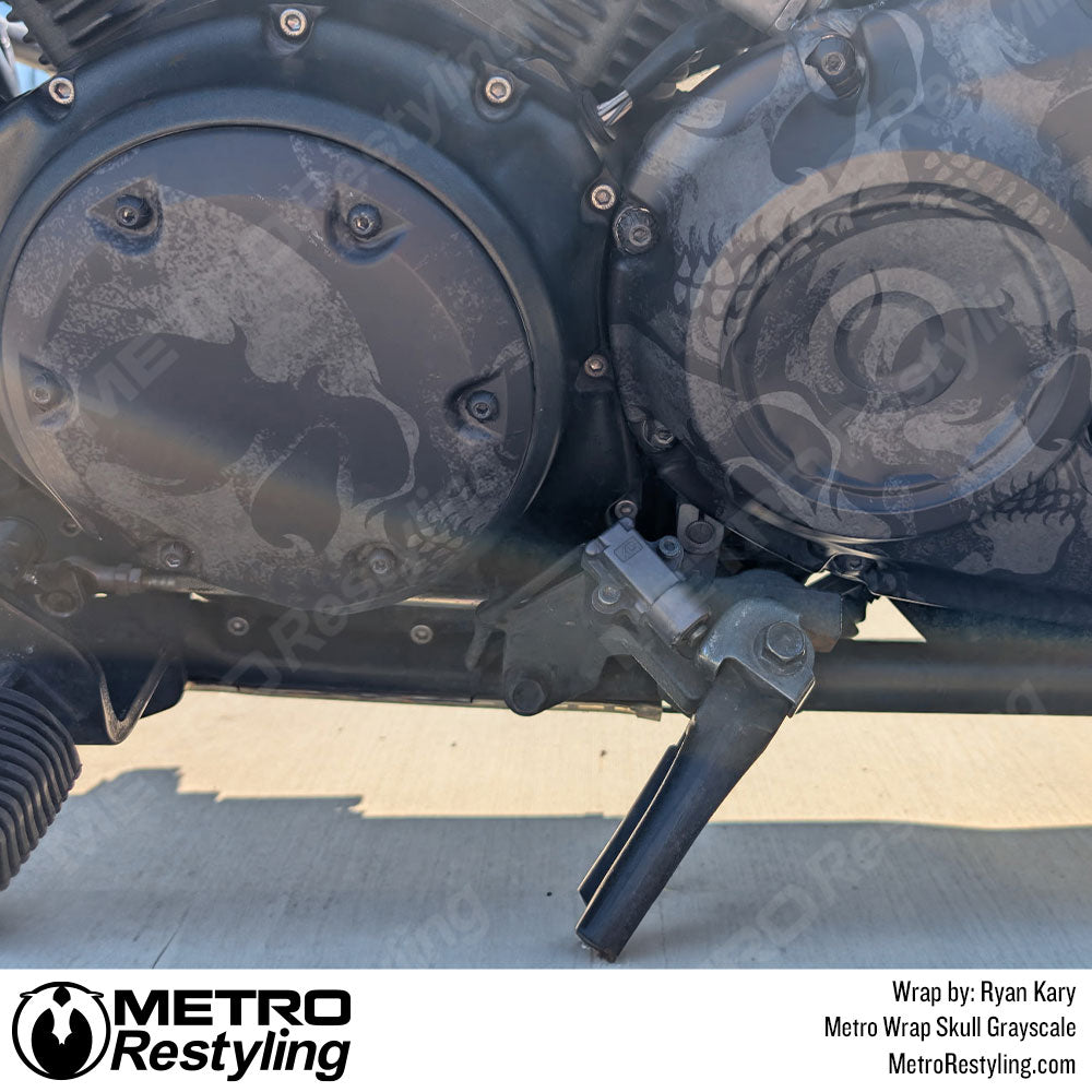 Skull patttern on motorcycle