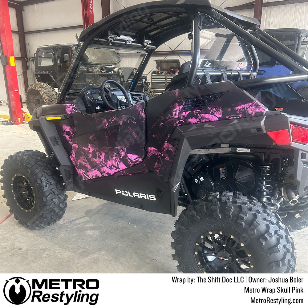 pink skull utv wrap