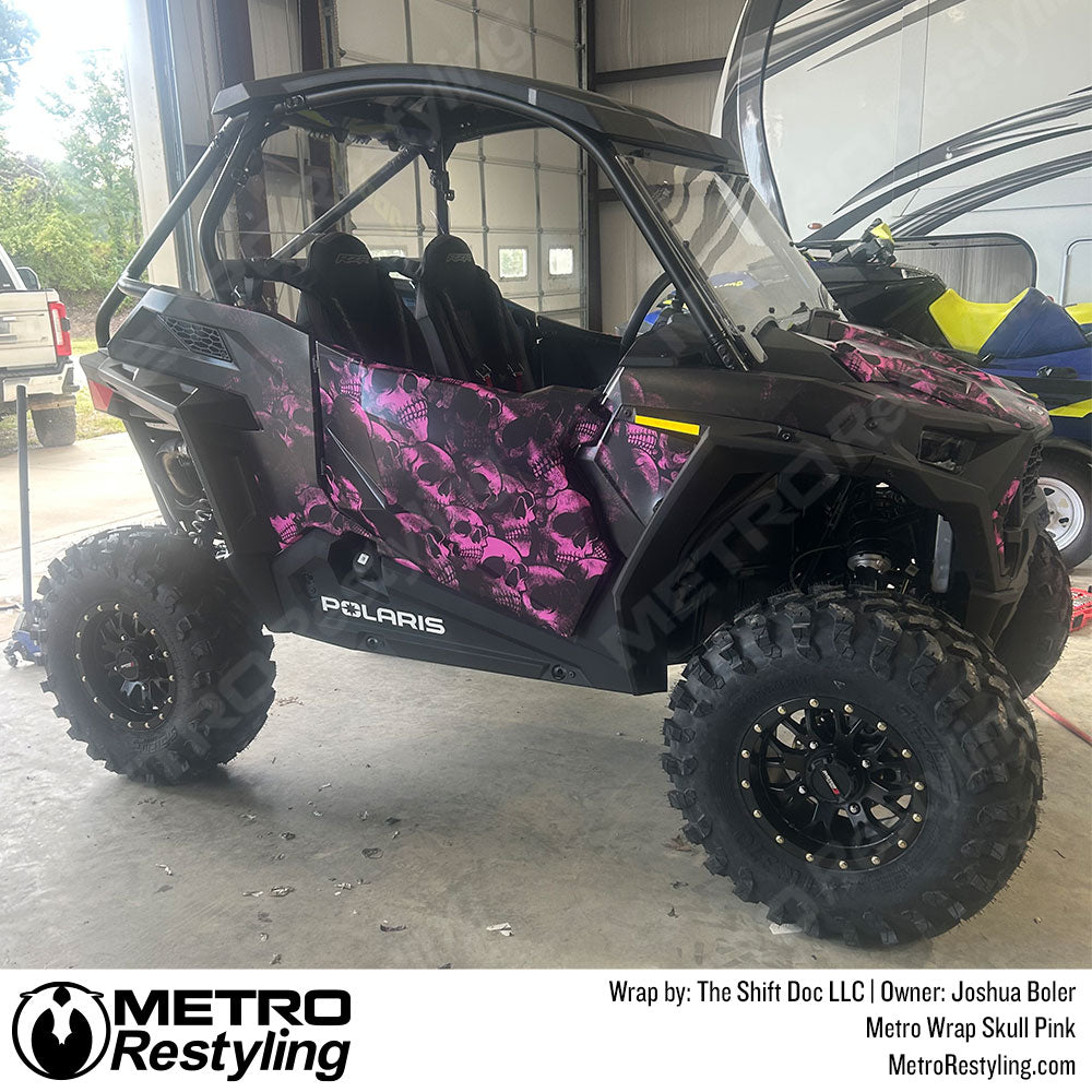 pink skull utv wrap