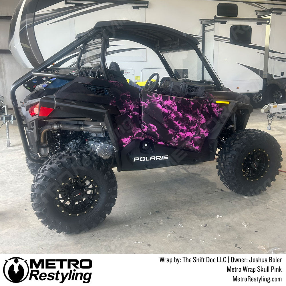 pink skull utv wrap