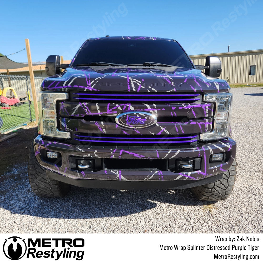 purple splinter truck wrap