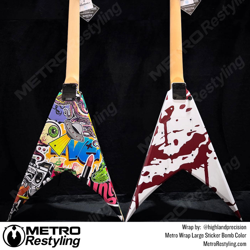 guitar sticker bomb wrap