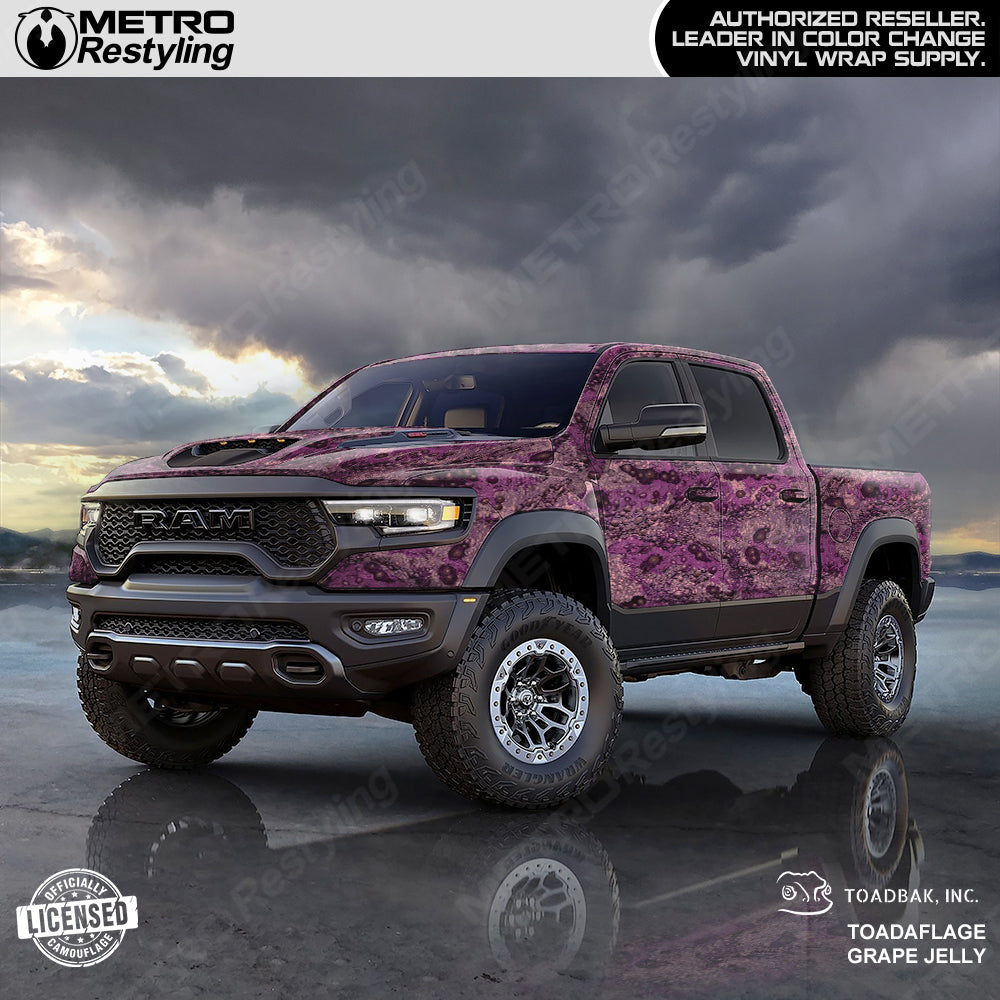 Toadaflage Grape Camo truck wrap