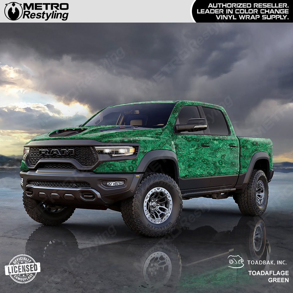Toadaflage Green Camo truck wrap