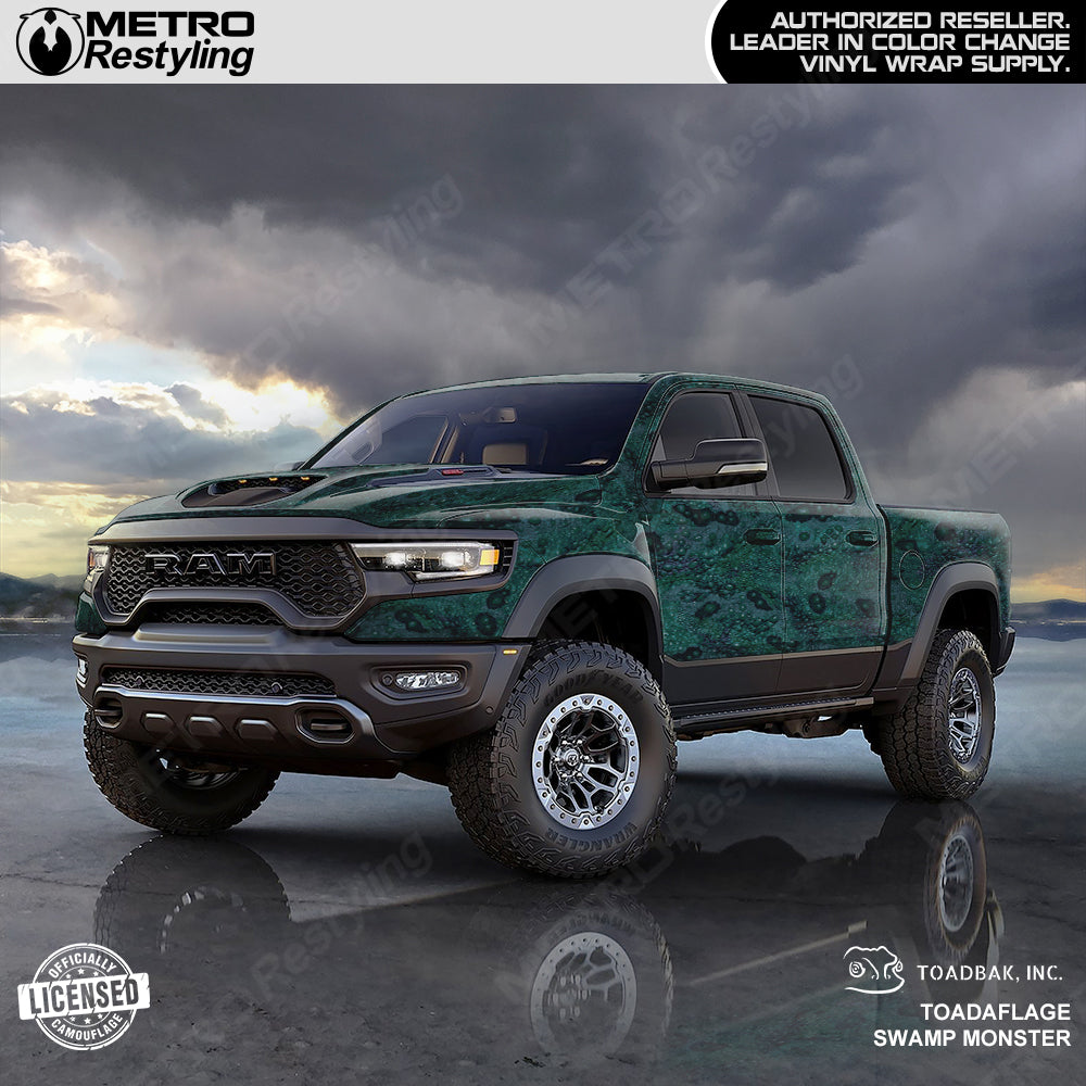 Toadaflage Swamp Monster Camo truck wrap