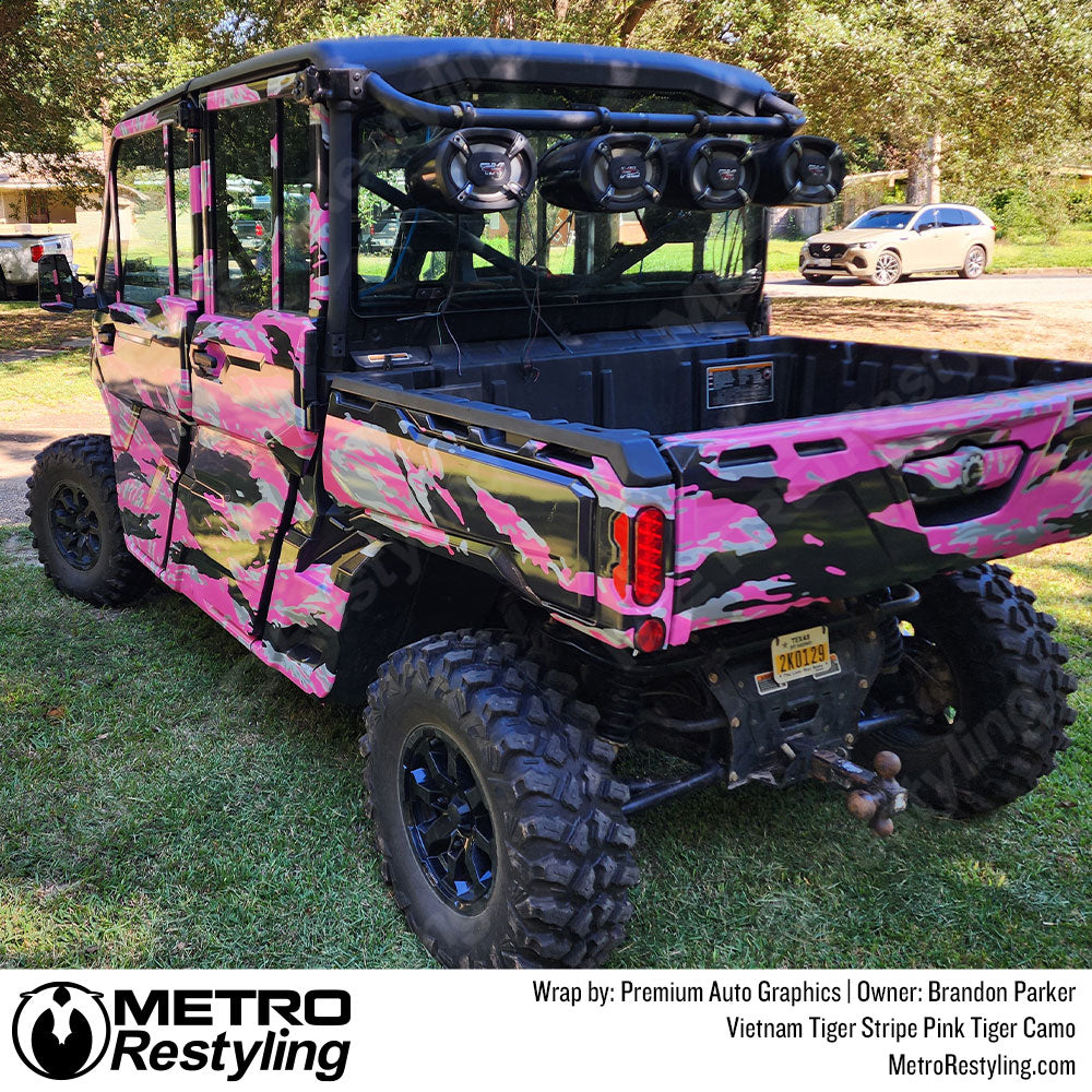 can am utv with pink tiger camo