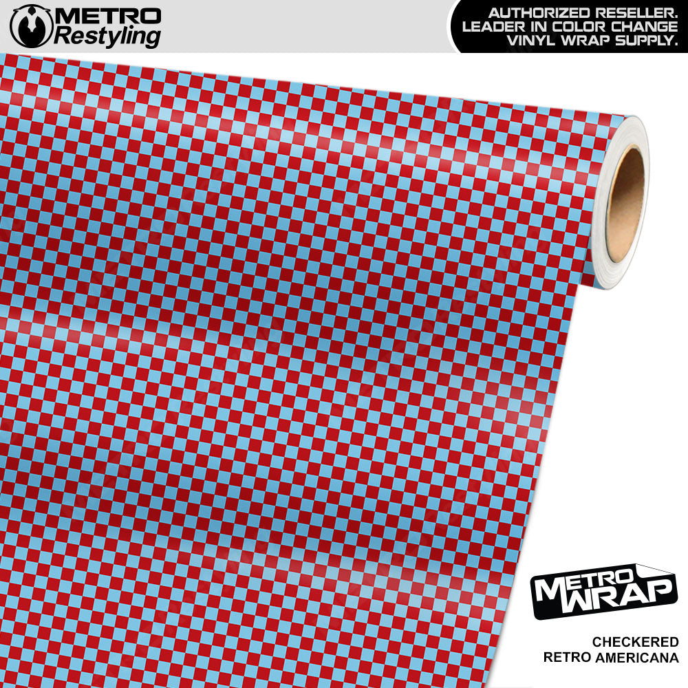 Mini Checkered Retro Americana checkered vinyl wrap - vinyl film pattern swatch with mini checkerboard pattern