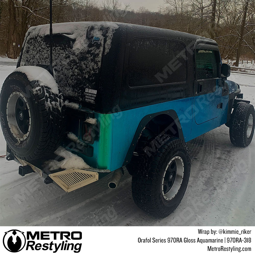 blue gloss jeep vinyl wrap