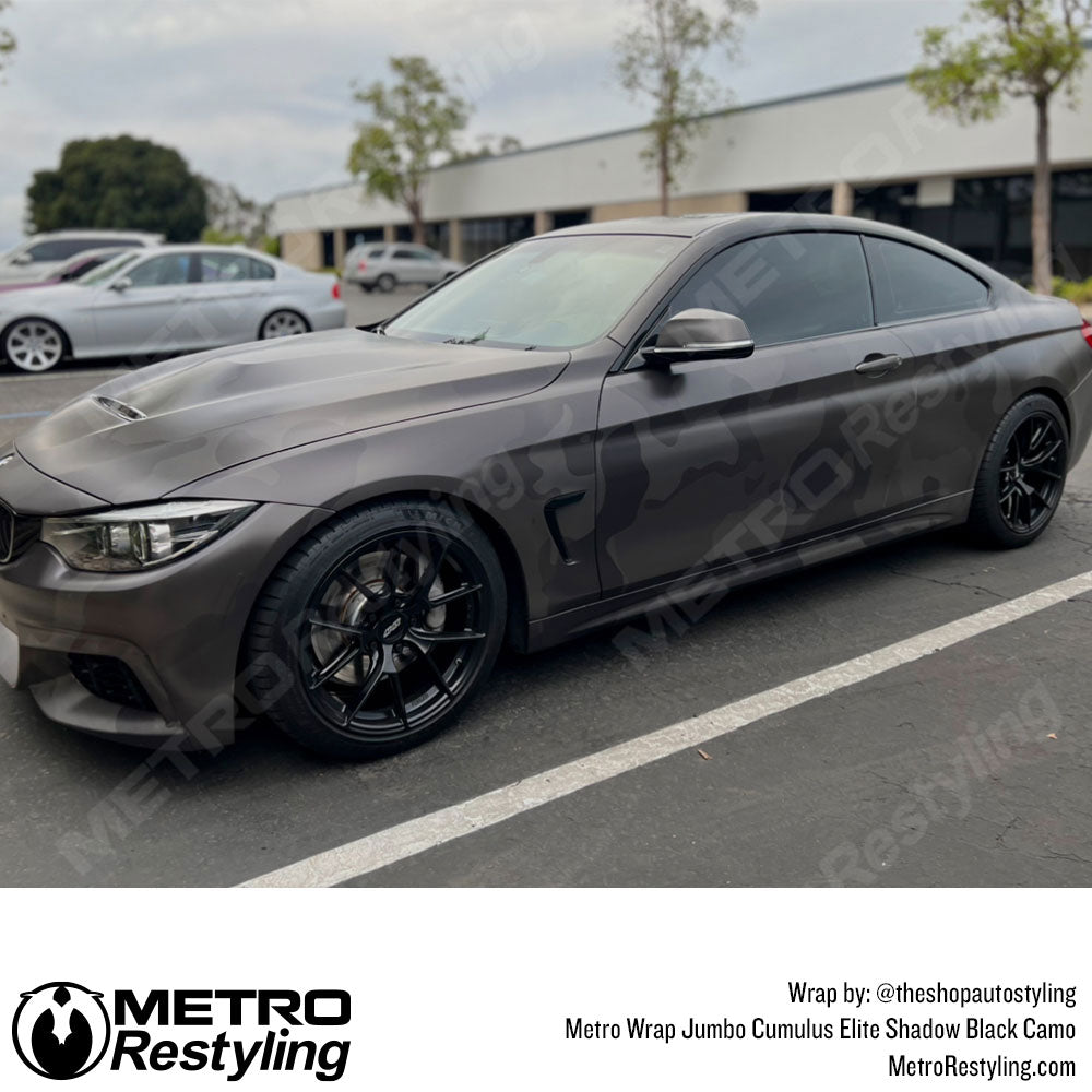 black bmw camo wrap