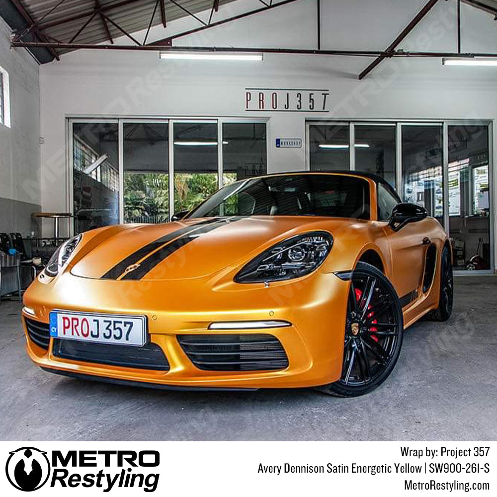 yellow porsche wrap