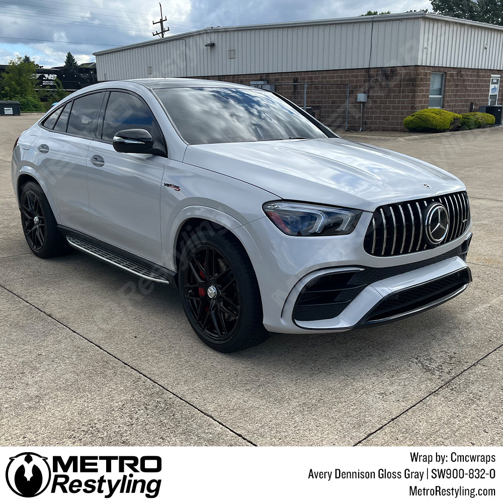 gloss gray benz vinyl wrap
