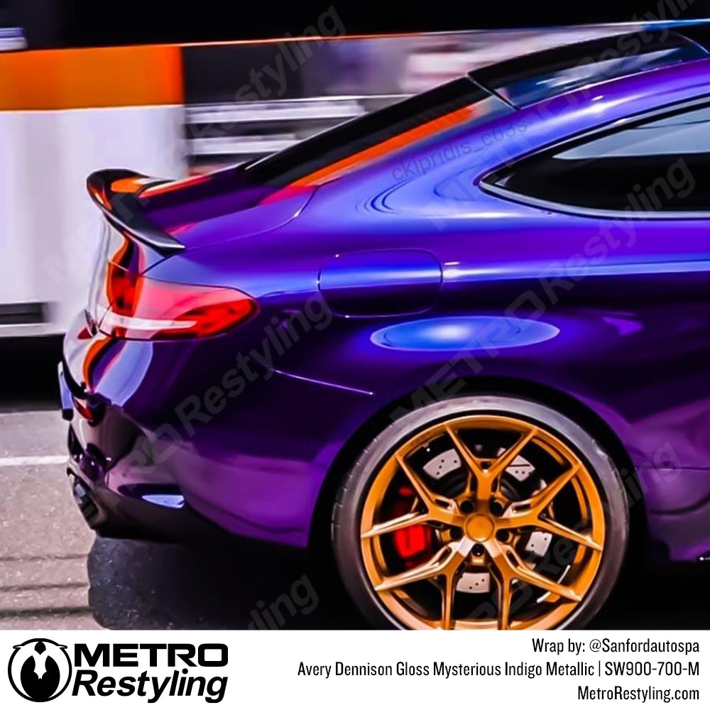 purple mercedes vinyl wrap