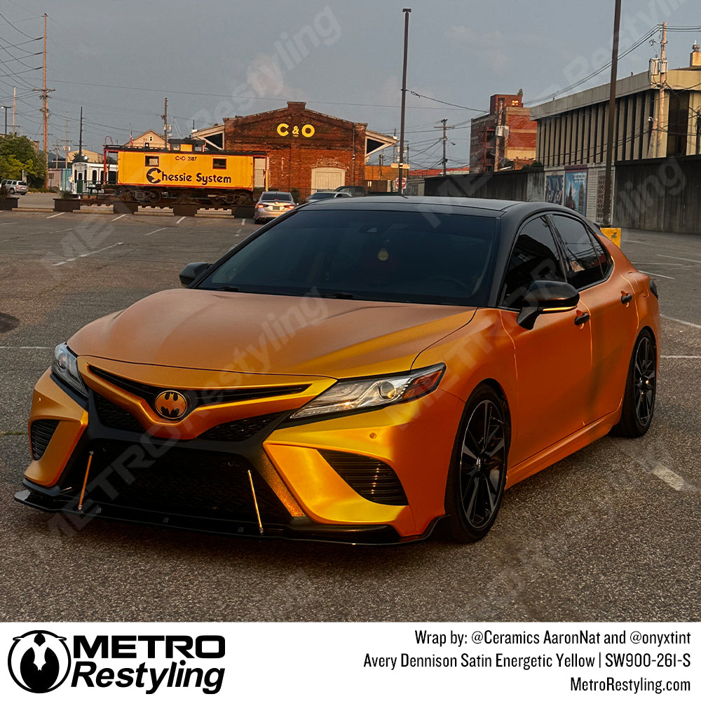 yellow camry car wrap