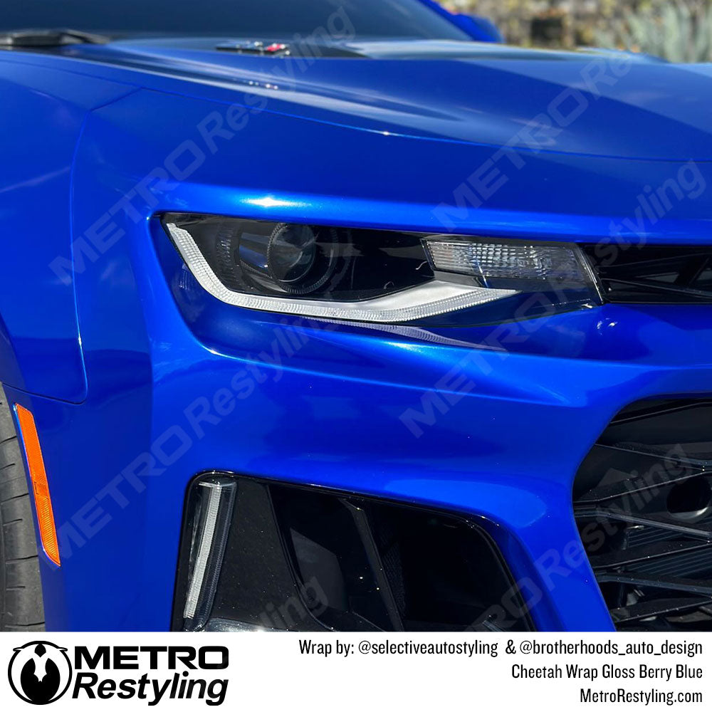 bright blue camaro wrap