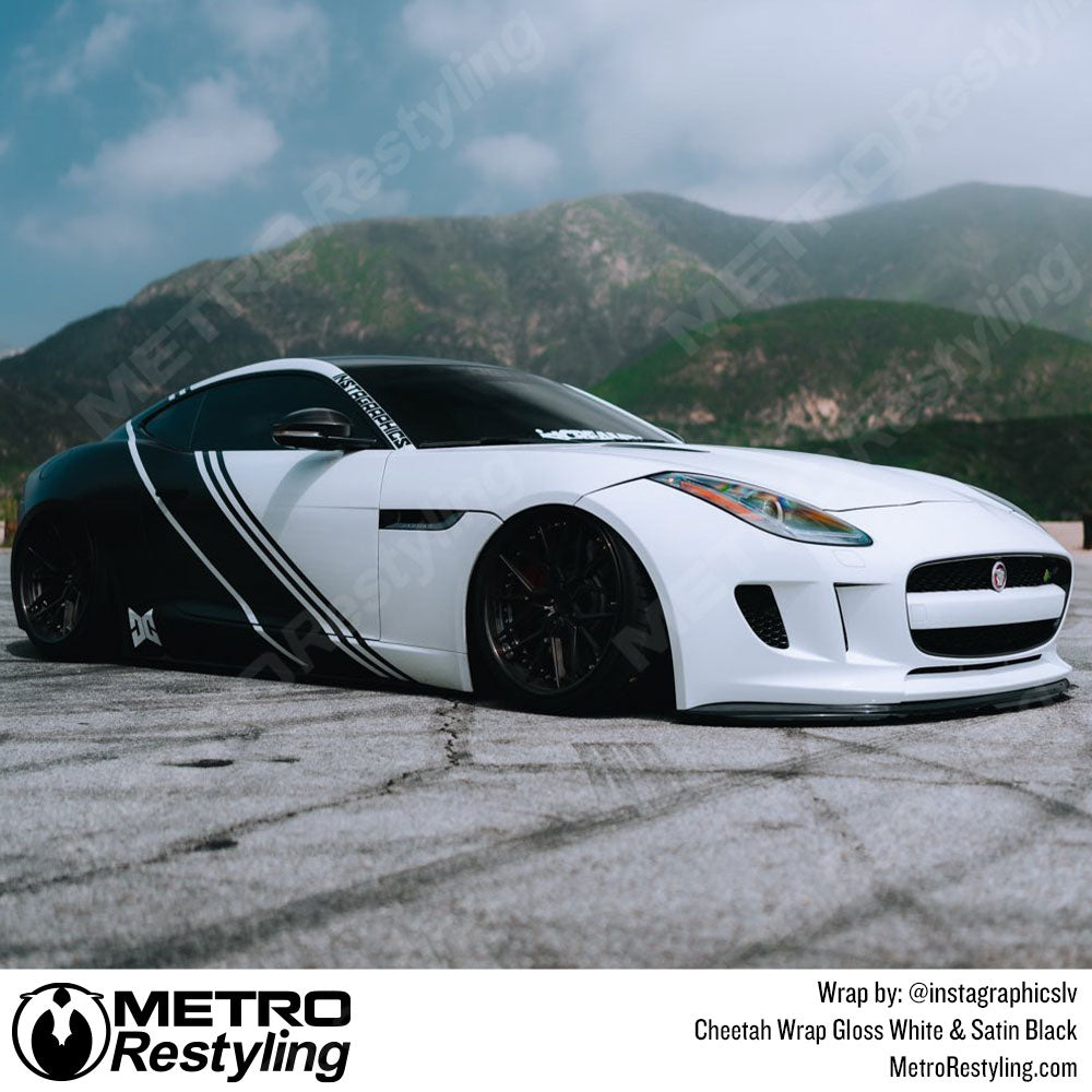 gloss white jaguar wrap