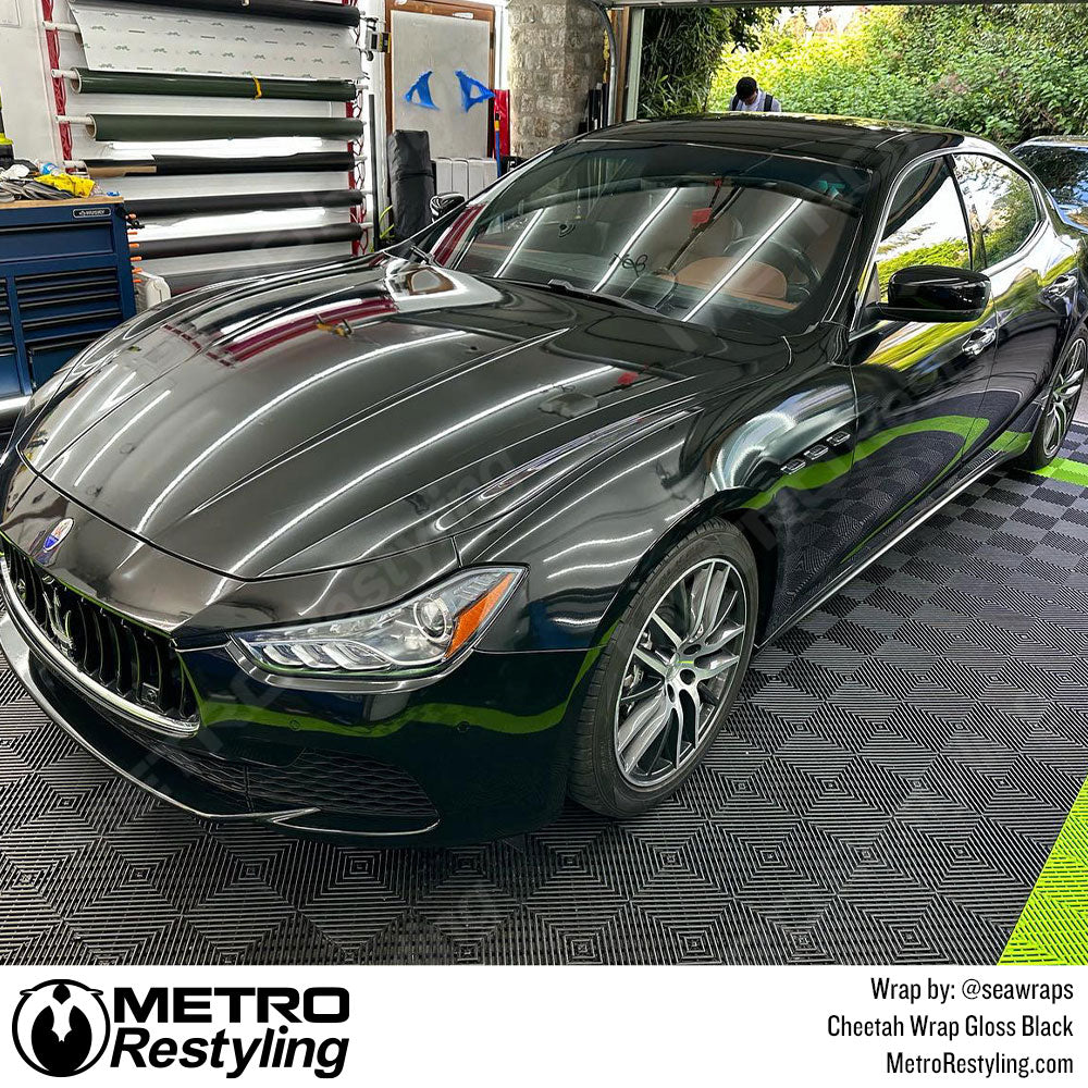 Cheetah Wrap Gloss Black Vinyl Wrap