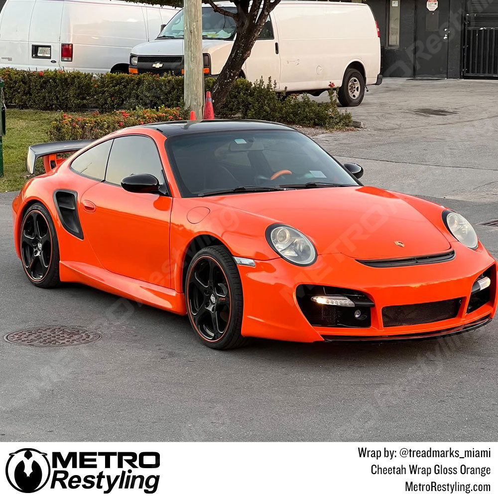 orange porsche wrap
